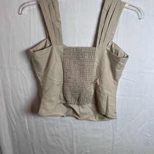 Express women's strapless khaki pullover top sleeveless size M